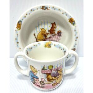 Royal Doulton Winnie the Pooh Feeding Set Bowl Double-Handled Mug Kids NEW 2pc